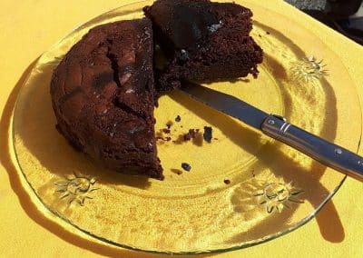 Assiette de gâteau au chocolat